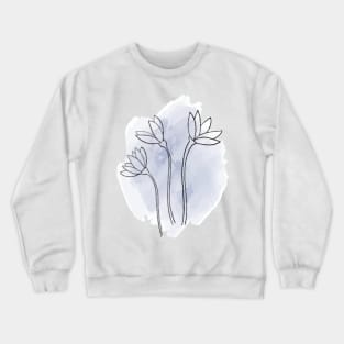 Flower Blue Watercolour Crewneck Sweatshirt